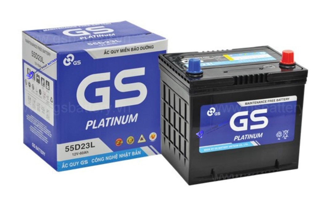 Ắc quy GS MF 55D23L 12V-60Ah | Ắc quy Ô tô Minh Phát