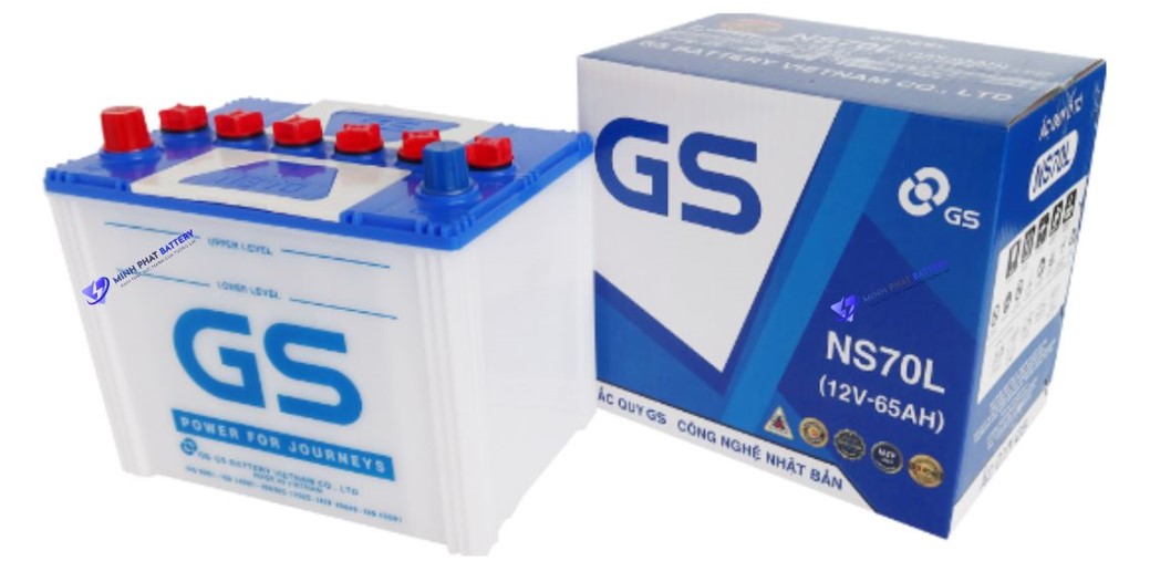 Ắc quy GS NS70L 12V-65Ah | Ắc quy Ô tô Minh Phát