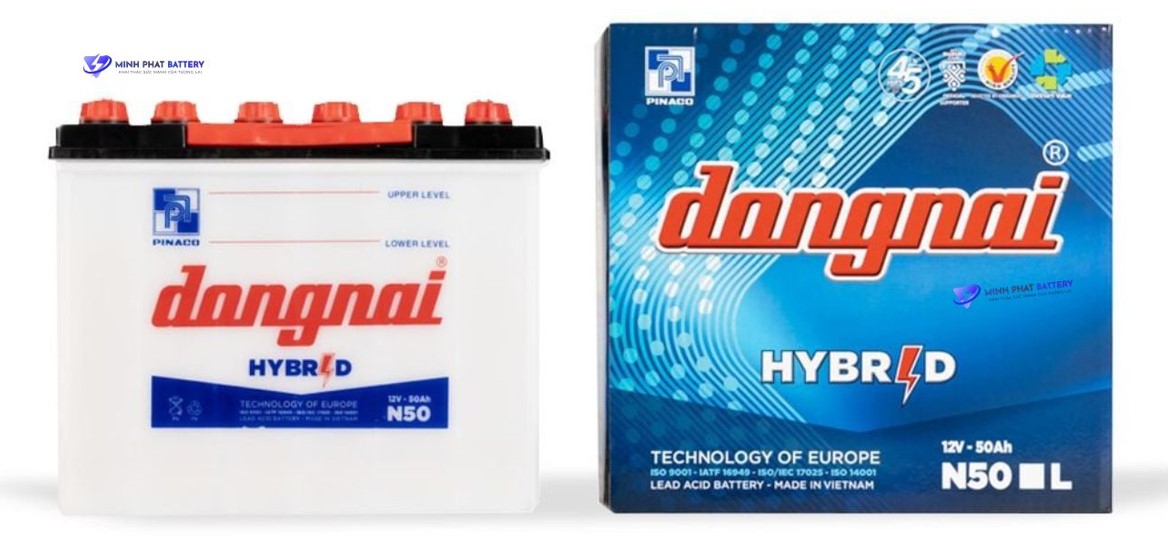 Ắc quy Hybrid Đồng Nai N50 12V-50Ah | Ắc quy Ô tô Minh Phát