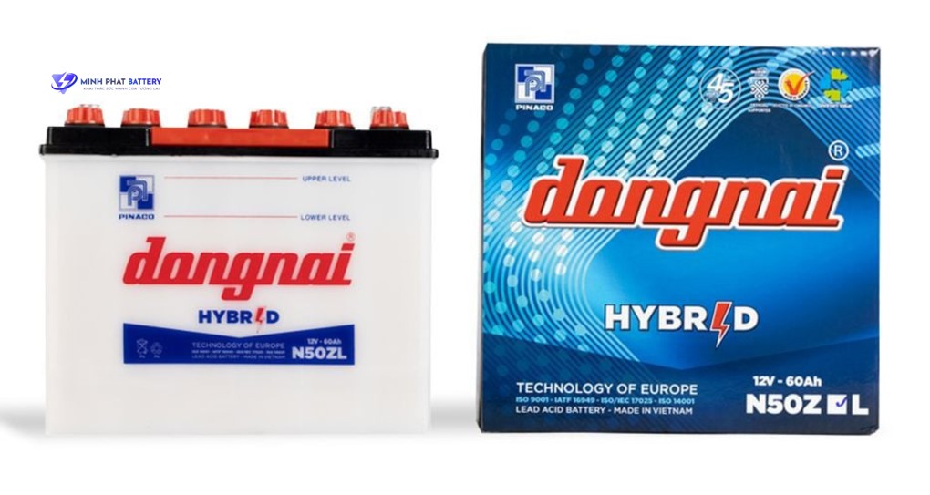 Ắc quy Hybrid Đồng Nai N50ZL 12V-60Ah | Ắc quy Ô tô Minh Phát