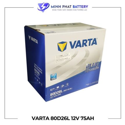 Ắc quy VARTA 80D26L 12V-75Ah | Ắc quy Ô tô Minh Phát
