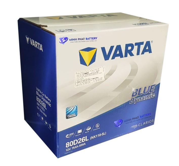 Ắc quy VARTA 80D26L 12V-75Ah | Ắc quy Ô tô Minh Phát
