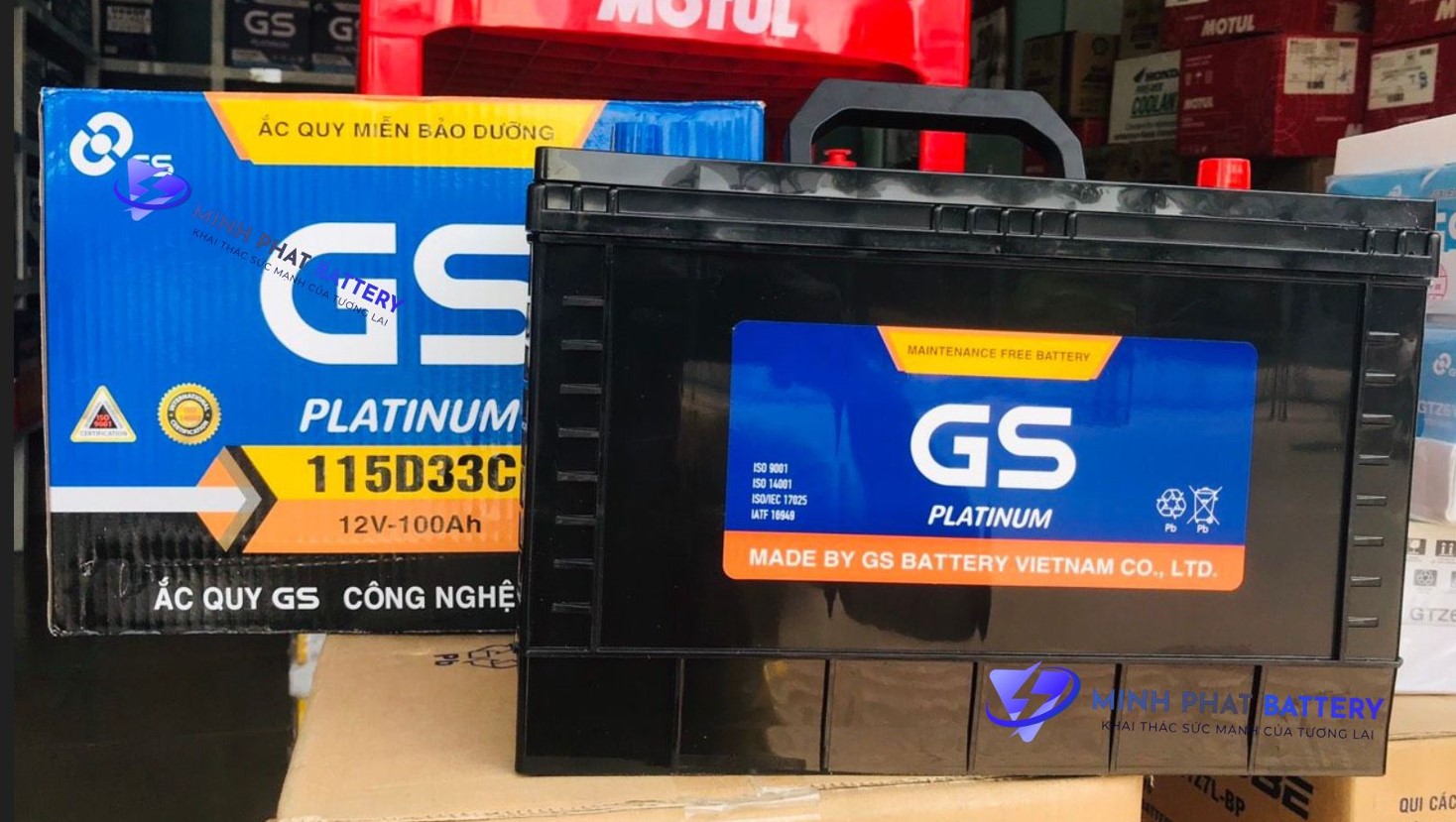 Ắc quy GS 115D33C 12V-100Ah | Ắc quy Ô tô Minh Phát