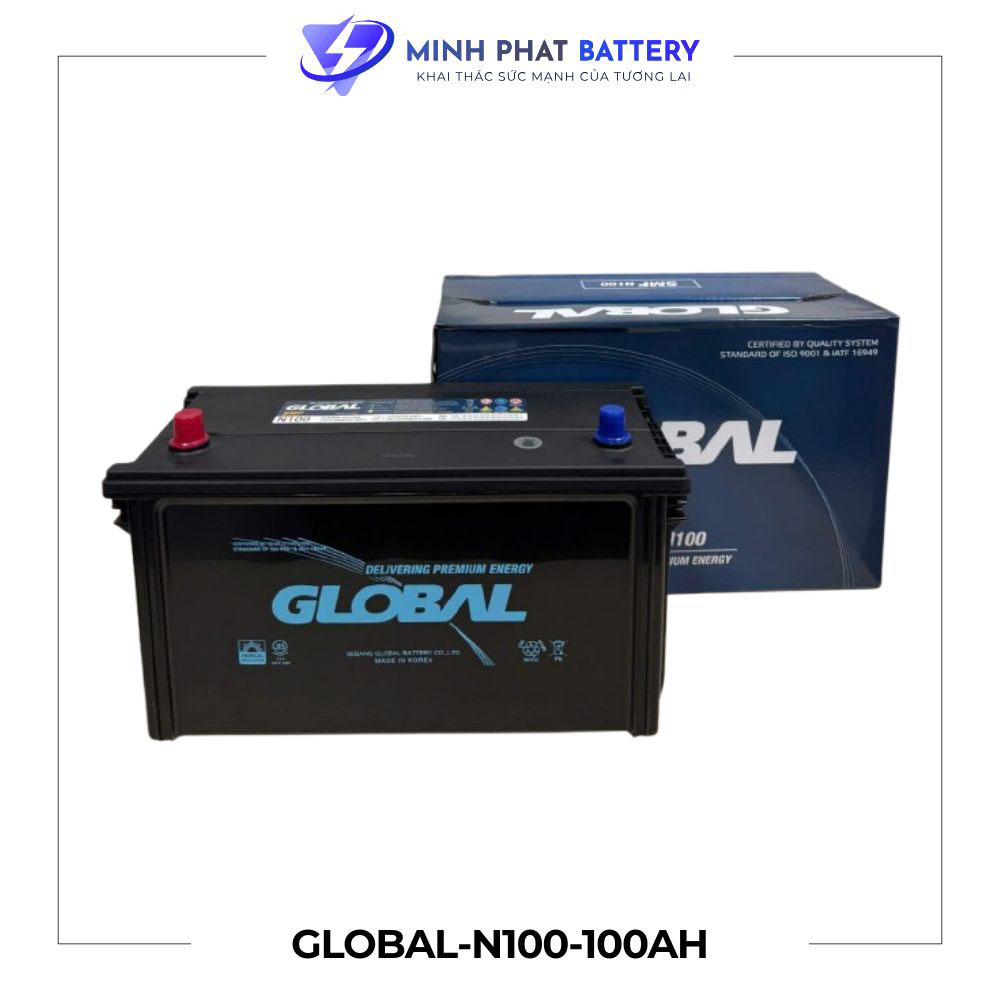 Ắc quy Global N100-12v-100Ah|Ắc quy Ô tô Minh Phát